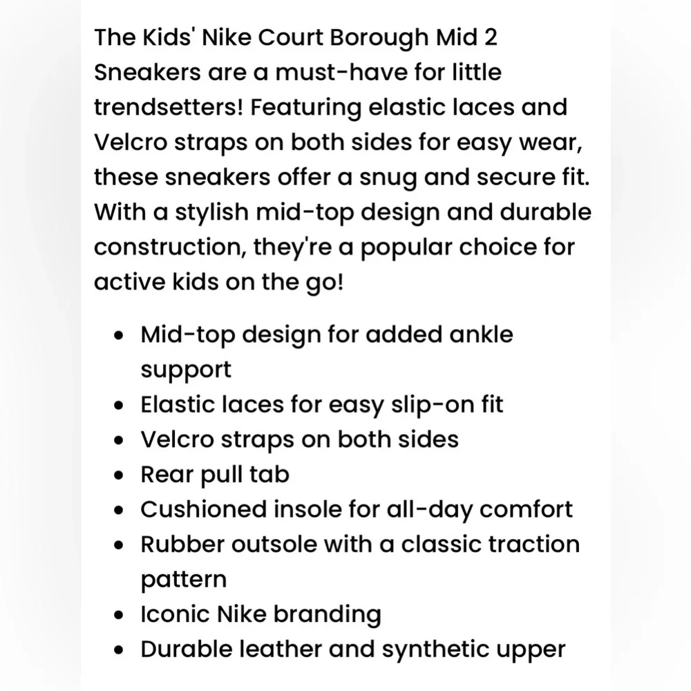 KIDS' NIKE INFANT & TODDLER COURT BOROUGH MID 2 SNEAKERS Unisex Black Pink - 7 - Picture 13 of 16